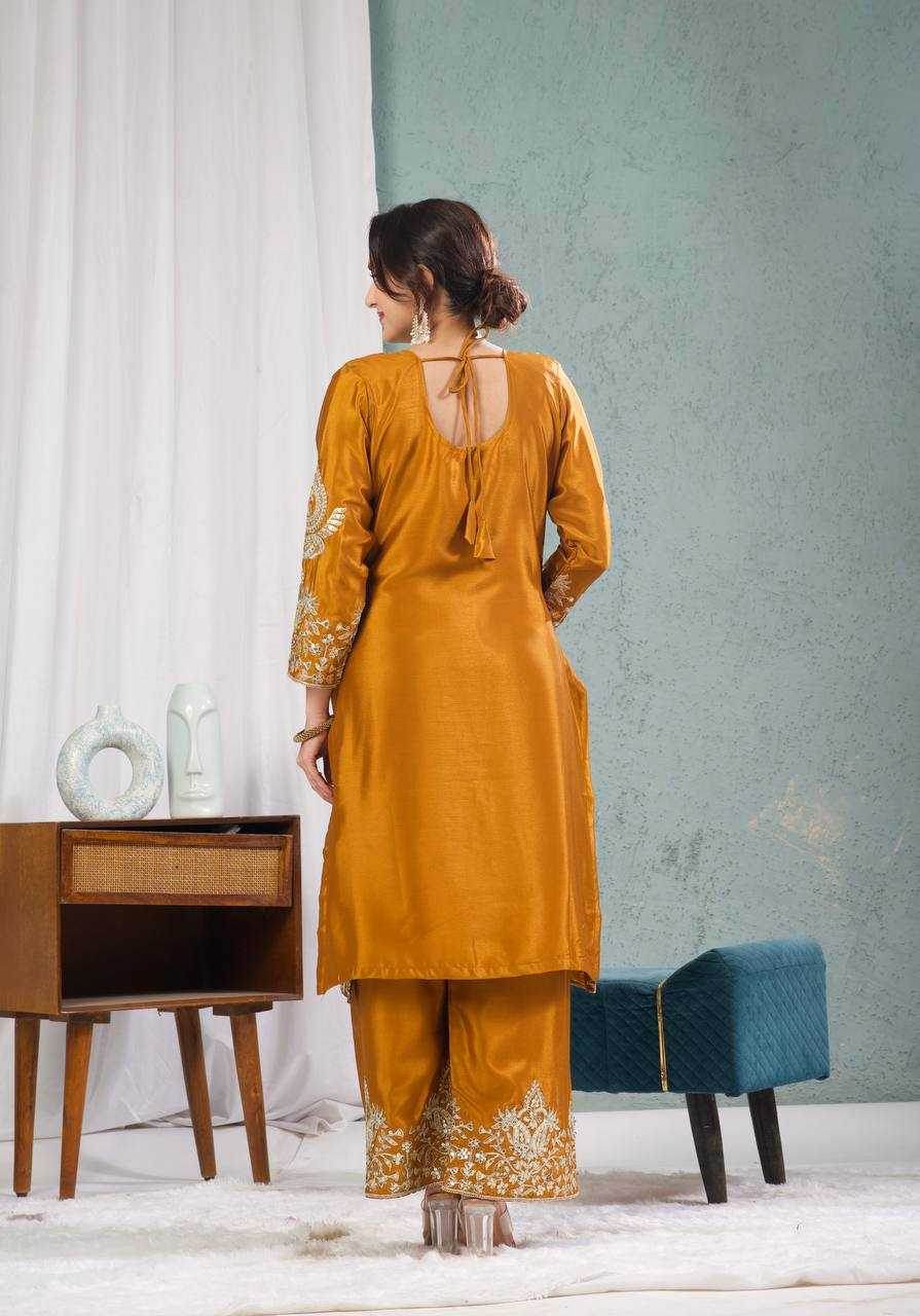 Chinon Silk Ladies Embroidery Designer Suit - MYLUXURY LANE ENTERPRISE